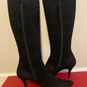 Salvatore Ferragamo Coline Nero suede heel boots